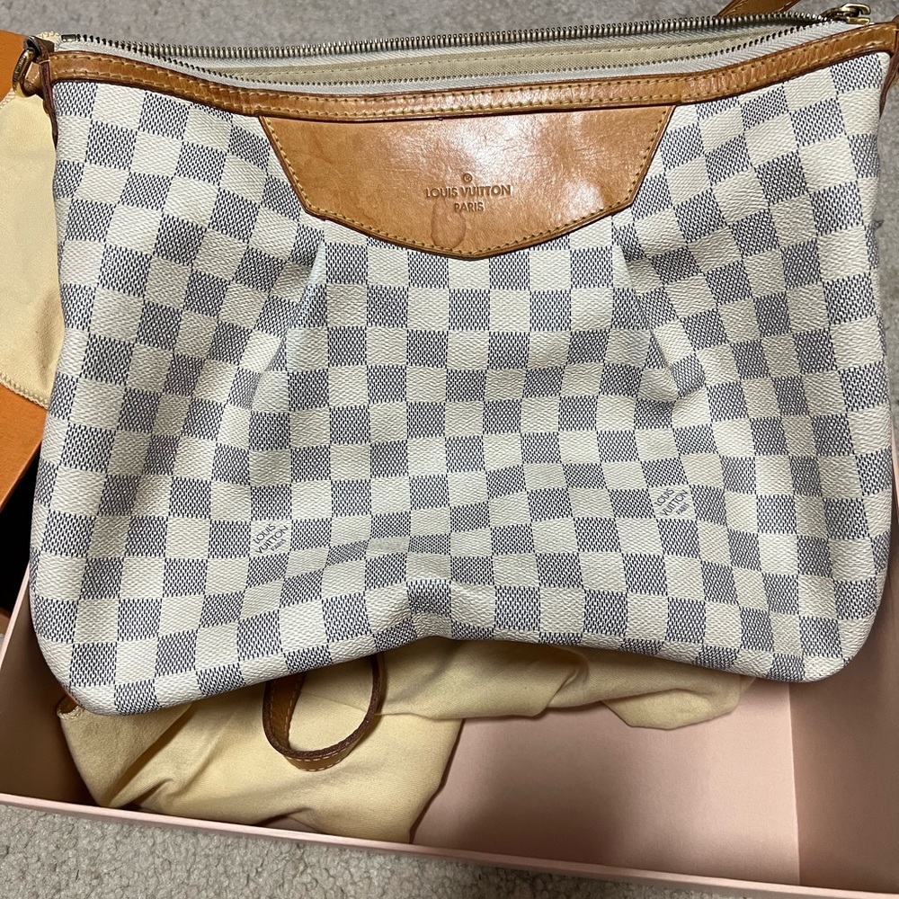 Louis Vuitton Gray and Tan Crossbody Bag